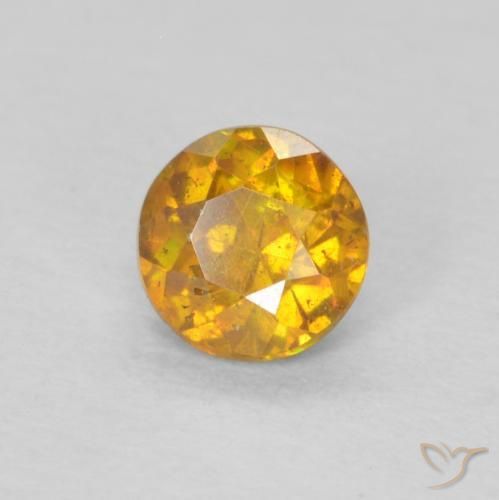 Esfalerita Amarelo dourado Natural 0.34ct, Redondo, SI-I1
