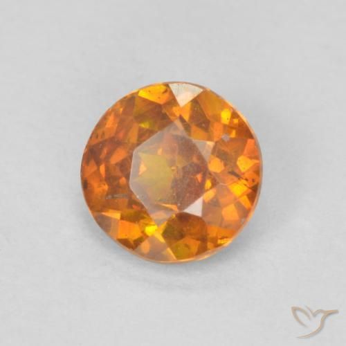 Esfalerita Medium Dark-Orange Natural 0.64ct, Redondo, SI-I1