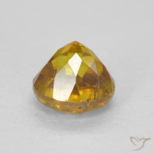 Esfalerita amarelo médio Natural 0.67ct, Redondo, SI-I1
