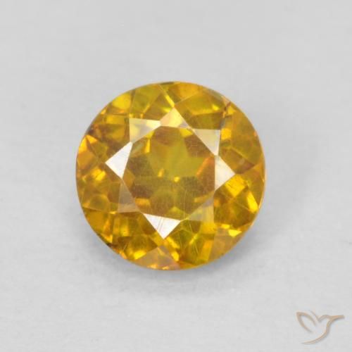 0.44ct Natural Dourado-Laranja Esfalerita, Redondo, SI-I1