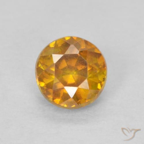 0.45ct Natural damasco laranja Esfalerita, Redondo, SI-I1