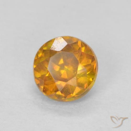 Esfalerita damasco laranja Natural 0.45ct, Redondo, SI-I1