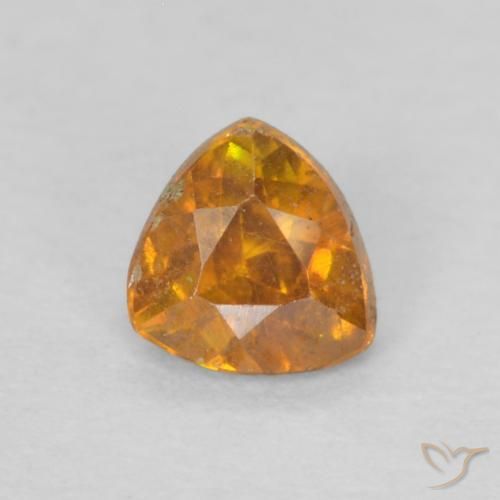0.22ct Natural Laranja escuro Esfalerita, Trilhão, SI-I1