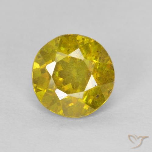 1.22ct Natural Amarelo acastanhado Esfalerita, Redondo, SI-I1