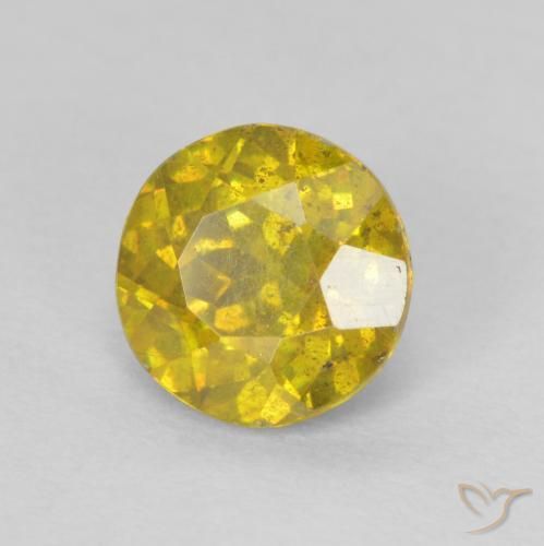 Esfalerita Amarelo acastanhado Natural 1.22ct, Redondo, SI-I1