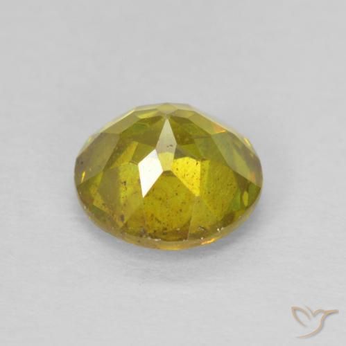 Esfalerita Amarelo acastanhado Natural 1.22ct, Redondo, SI-I1