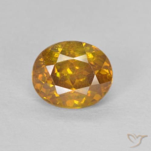 0.96ct Natural Marrom dourado Esfalerita, oval, SI-I1