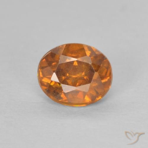 0.68ct Natural laranja marrom Esfalerita, oval, SI-I1