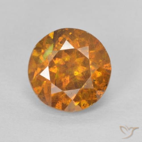 1.50ct Natural laranja marrom Esfalerita, Redondo, SI-I1
