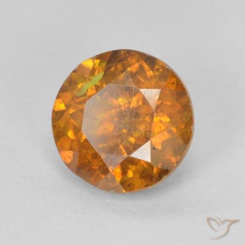 Esfalerita laranja marrom Natural 1.50ct, Redondo, SI-I1