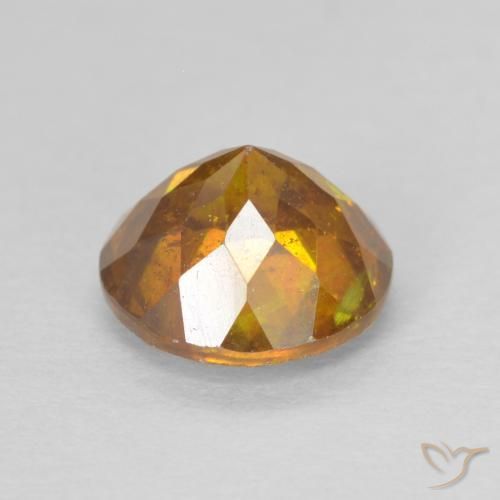 Esfalerita laranja marrom Natural 1.50ct, Redondo, SI-I1