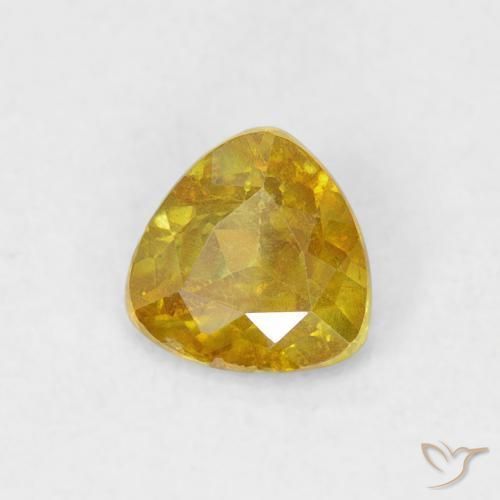 Esfalerita amarelo médio Natural 0.53ct, Trilhão, SI-I1