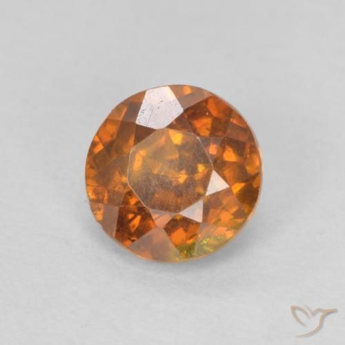 Esfalerita Laranja Médio Natural 0.82ct, Redondo, SI-I1