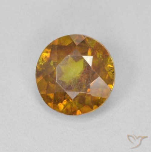 Esfalerita Marrom dourado Natural 0.95ct, Redondo, SI-I1