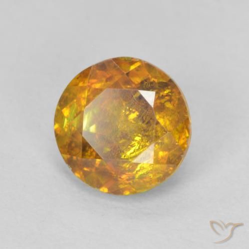 Esfalerita Marrom dourado Natural 1.24ct, Redondo, SI-I1
