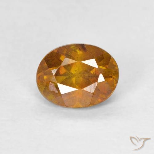 0.67ct Natural Marrom dourado Esfalerita, oval, SI-I1