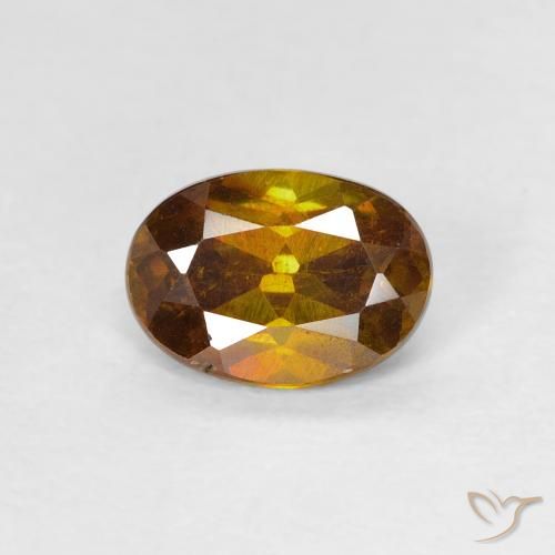 1.04ct Natural ouro escuro Esfalerita, oval, SI-I1