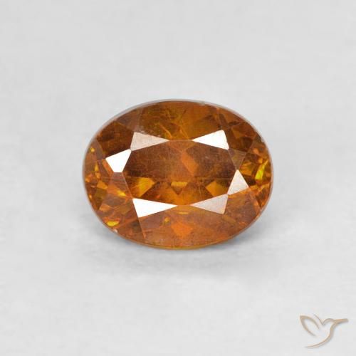 0.64ct Natural Laranja Profundo Esfalerita, oval, SI-I1