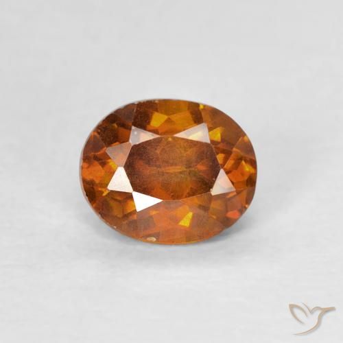 Esfalerita laranja de 0,71 quilates, corte oval de 5,5 x 4,5 mm da Espanha, Photo A