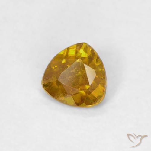 Esfalerita ouro médio Natural 0.19ct, Trilhão, SI-I1