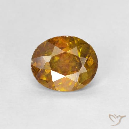 0.80ct Natural Dourado acastanhado Esfalerita, oval, SI-I1