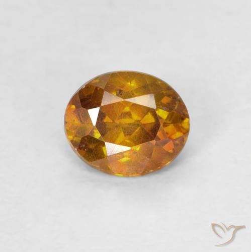 0.40ct Natural Marrom dourado Esfalerita, oval, SI-I1
