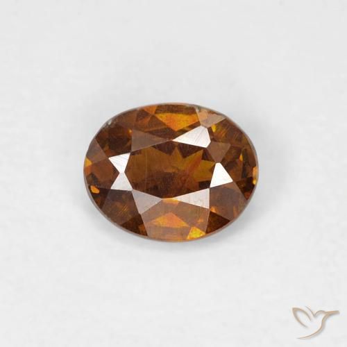 0.31ct Natural Medium Dark-Orange Esfalerita, oval, SI-I1