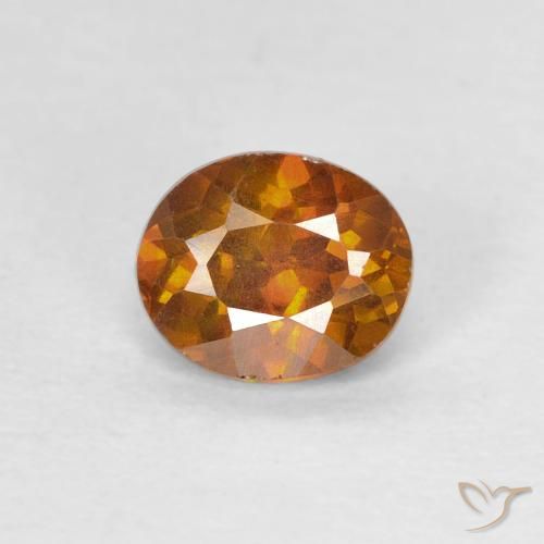 0.86ct Natural Laranja acastanhado Esfalerita, oval, SI-I1