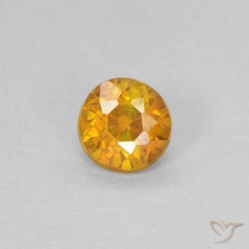 0.25ct Natural Laranja-Ouro Esfalerita, Redondo, SI-I1