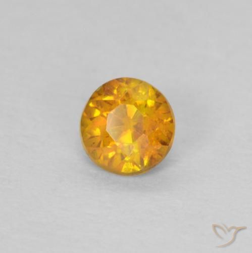 Esfalerita Laranja-Ouro Natural 0.25ct, Redondo, SI-I1