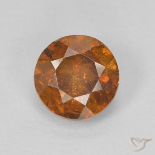 1.26ct Natural laranja avermelhado Esfalerita, Redondo, SI-I1