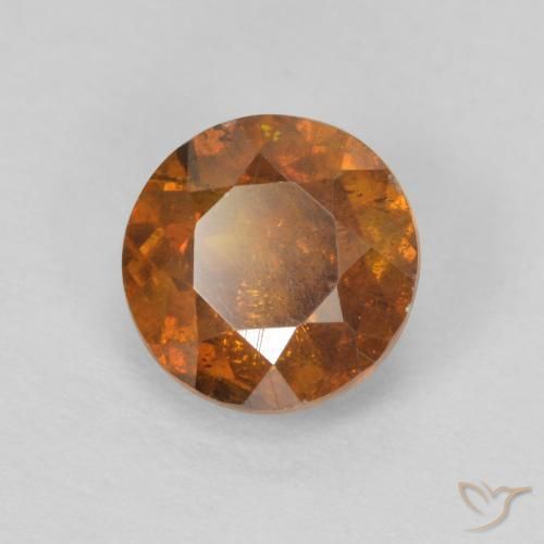 Esfalerita laranja avermelhado Natural 1.26ct, Redondo, SI-I1