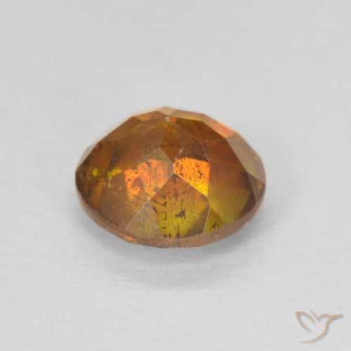 Esfalerita laranja avermelhado Natural 1.26ct, Redondo, SI-I1