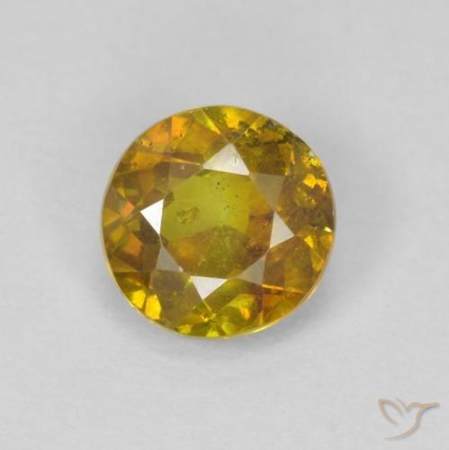 0.97ct Natural ouro profundo Esfalerita, Redondo, SI-I1