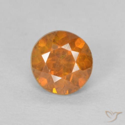 0.55ct Natural Laranja brilhante Esfalerita, Redondo, SI-I1