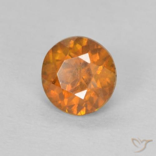 Esfalerita Laranja brilhante Natural 0.55ct, Redondo, SI-I1