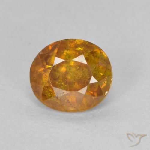 0.70ct Natural Laranja escuro Esfalerita, oval, SI-I1