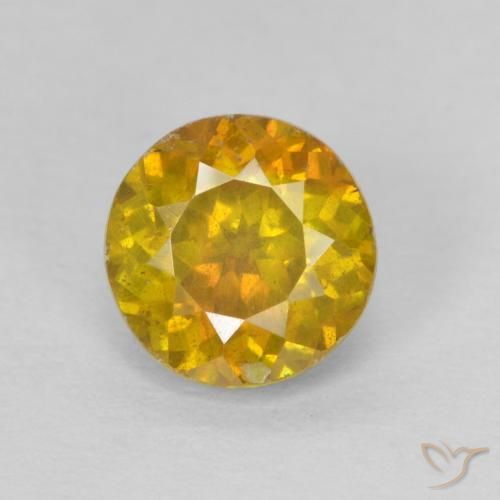 esfalerita Dourado-Laranja Natural 1.29ct, Corte Redondo, SI-I1
