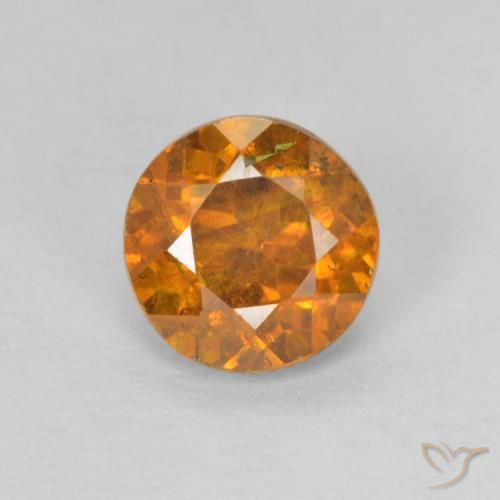 Esfalerita laranja natural 0,99ct, corte redondo, SI-I1