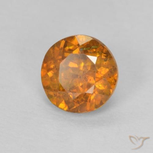 Esfalerita laranja natural 0,99ct, corte redondo, SI-I1