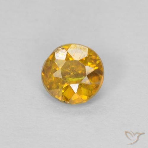 0.28ct Natural Dourado-Laranja Esfalerita, Redondo, SI-I1
