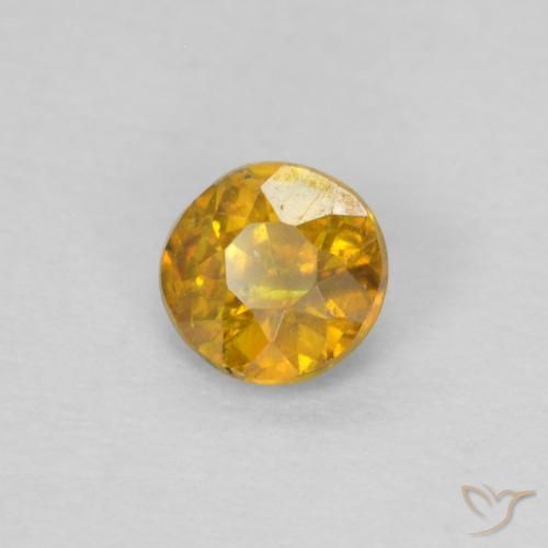 Esfalerita Dourado-Laranja Natural 0.28ct, Redondo, SI-I1