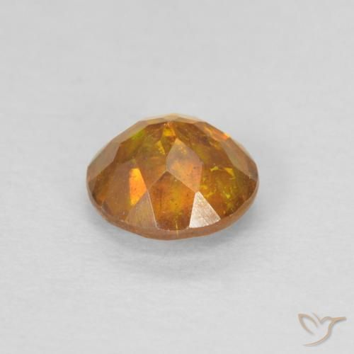 Esfalerita Laranja Profundo-Ouro Natural 0.59ct, Redondo, SI-I1