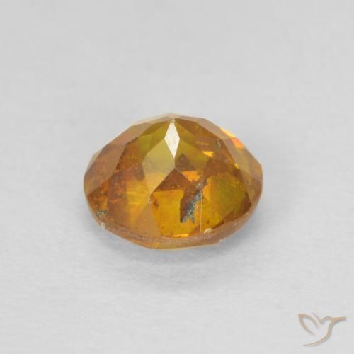 Esfalerita Laranja Profundo-Ouro Natural 0.71ct, Redondo, SI-I1