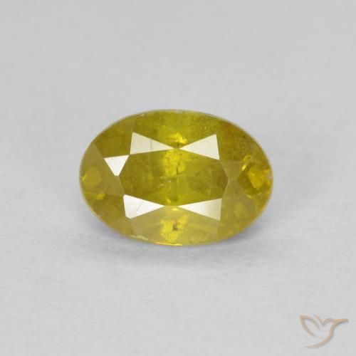 0.72ct Natural amarelo médio Esfalerita, oval, SI-I1