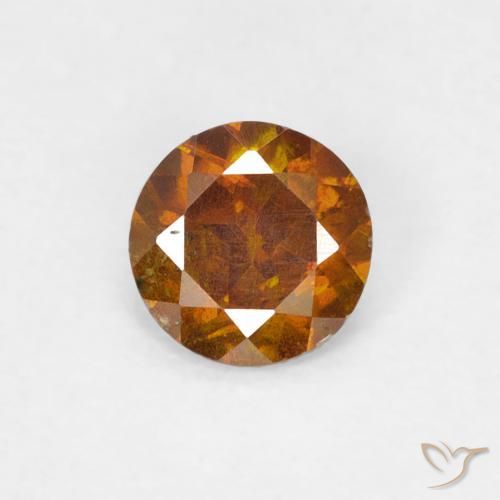 0.44ct Natural Laranja Médio Esfalerita, Redondo, SI-I1