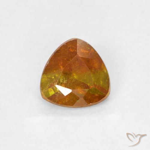 0.41ct Natural Laranja Profundo Esfalerita, Trilhão, SI-I1