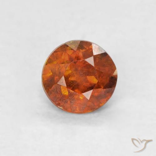 0.31ct Natural fogo laranja Esfalerita, Redondo, SI-I1