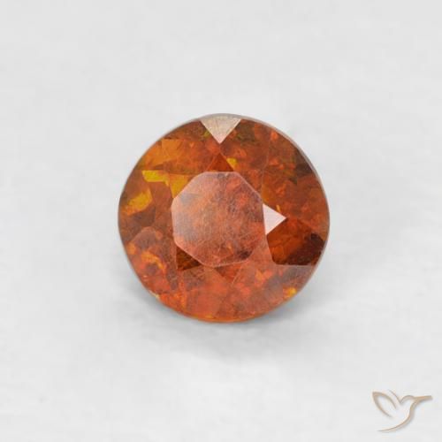 Esfalerita fogo laranja Natural 0.31ct, Redondo, SI-I1