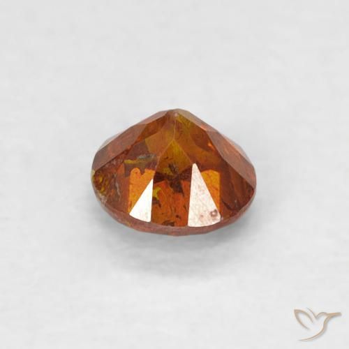 Esfalerita fogo laranja Natural 0.31ct, Redondo, SI-I1